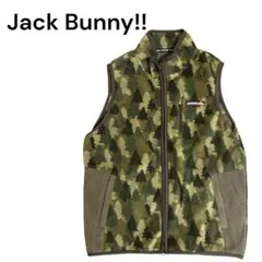 新品 ジャックバニー ライトフリース ベスト 総柄 パープル サイズ6(LL