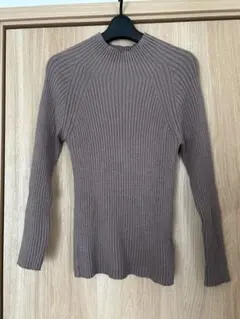 SENSE OF PLACE リブ編みハイネックセーター ブラウン フリーサイズ