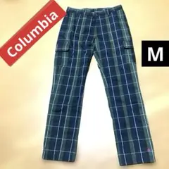 Columbia カーゴパンツ 黒×グリーン チェック 　　　撥水加工☆M