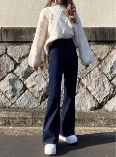 GRL センターラインフレアデニムパンツ　cu429