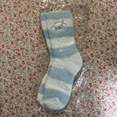 ルームソックス ストライプ 青白 22〜25cm