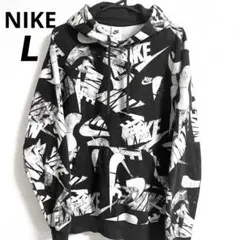 人気！ナイキ NIKE 総柄 パーカー Lサイズ