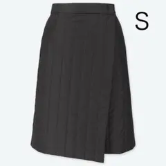 【極美品】ユニクロ　防風 ウォームイージー ラップスカート 黒 Sサイズ