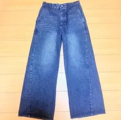 wym ダブルニーヴィンテージ加工 ワイドデニムパンツ - メルカリ