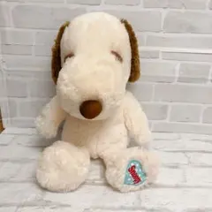 スヌーピー 特大 ぬいぐるみ 茶色 お座り ハート 全長60cm ピーナッツ公式