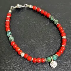 ⭐️新品⭐️ホワイトハーツ ターコイズ カレンシルバー 純銀チャームブレスレット