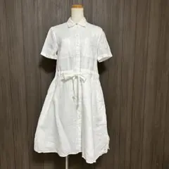 トミーヒルフィガーTOMMY HILFIGERホワイト シャツワンピース 半袖