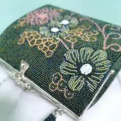 63.総ビーズバッグ　和装　パーティーバッグ