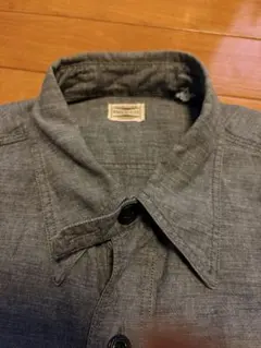 WAREHOUSE ブラックシャンブレーシャツ チンストラップ有:ウエアハウス