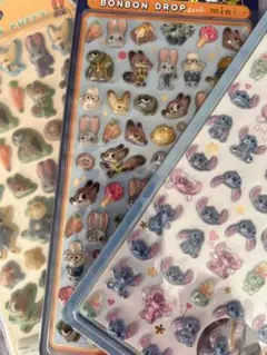ボンボンドロップシール ズートピア スティッチ 3点売り