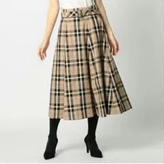 ミッシュマッシュ　チェック　ロング　フレアスカート
