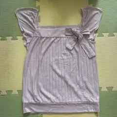 ペイトンプレイス　カットソー　Tシャツ M ピンク　リボンのサムネイル
