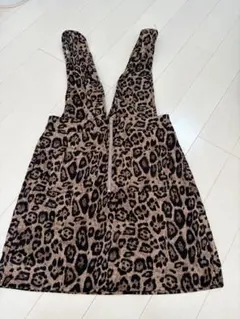 SHEIN レオパード ヒョウ柄 豹柄サロペット ミニワンピース