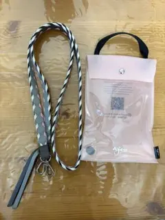 ajew ストラップ　gray✖️blue