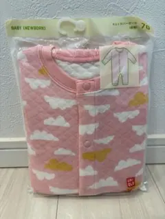 キルトカバーオール(長袖)70サイズ 雲柄ピンク