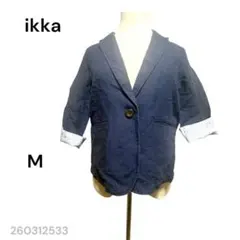 ikka イッカ ネイビー テーラードジャケット M 5分袖