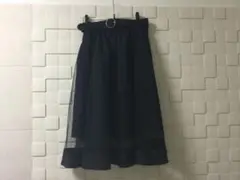 ByeByeバイバイ　シースルーフレアスカート ブラック黒