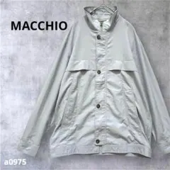 【MACCHIO】ブルゾン　ジャンパー　ジャケット　スタンドカラー　グレーS