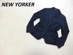 極美品　NEW YORKER　ウォッシャブル　１釦　ジャケット　ネイビー　９