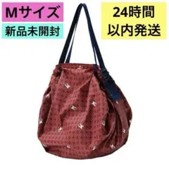 ファミリア familiar シュパット エコバッグ 赤チェック Mサイズ