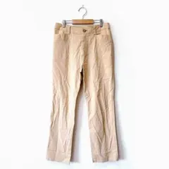 カジュアルパンツ【M】ベージュ コットン混 リネン混 薄手 シンプル レディース