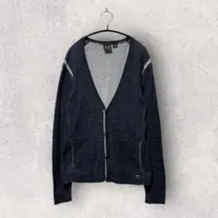 00s ARMANI EXCHANGE 薄手カーディガン Y2K メタルロゴ