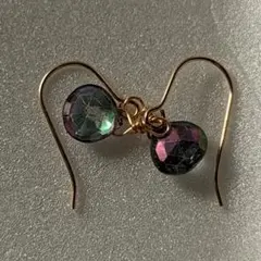 ミスティックトパーズマロン1粒ピアス