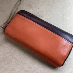 COACH 長財布 バイカラー ジャンク品　チャックなし　チェーンストラップ付のサムネイル