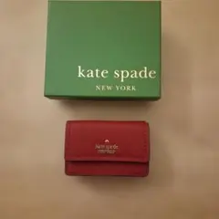 kate spade 三つ折り財布 レッド