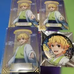 鬼滅の刃 ジャンプフェスタ2026 箔押しクリアカード ホロ缶バッジ　我妻善逸