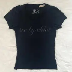 See by Chloe パフスリーブ ロゴTシャツ ラインストーン 黒 y2kのサムネイル