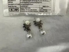 パール ピアス ラインストーン　ブライダル　結婚式