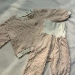 ピンク さくらんぼ 長袖 ベビーパジャマ サイズ80