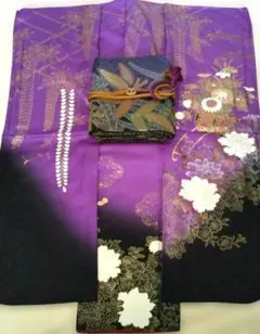 ヴィンテージ☆正絹振り袖☆帯☆帯揚げ☆半衿☆帯締めセット☆大きめ