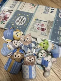 ダッフィー タペストリー　ぬいぐるみバッジ　ディズニー　クリスマス