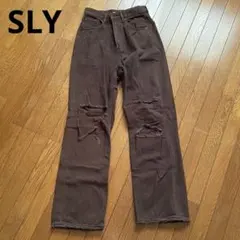 SLY JEANS ダメージデニム　ブラウン