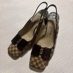 Louis Vuitton ダミエ　ハラコ　ハイヒール　38