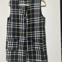 チェック柄ノースリーブベスト