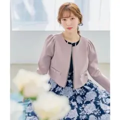 Swingle ノーカラーエレガンスポンチジャケット PNKのサムネイル