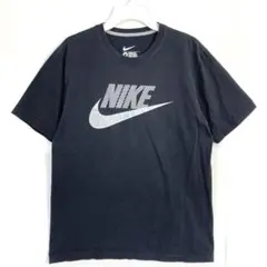 NIKEナイキデカロゴプリントTシャツ スウッシュブラックホワイトヴィンテージ