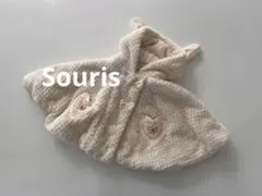 sourisスーリーベビーうさ耳フードポンチョアウターフワモコハート708095