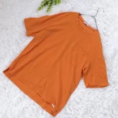 BAY FLOW 半袖 Tシャツ オレンジ ワッフル 胸ポケット 薄手