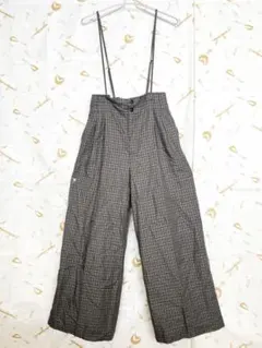 グレー系チェック柄サロペット