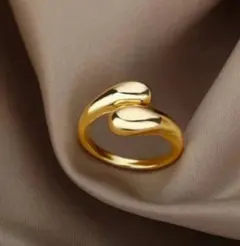 曲線美✨ 調節可能 サージカルステンレス シルバーゴールド 指輪 【オススメ】