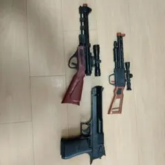【安全適合品】トイガン 3点（スナイパーライフル／AK／M4タイプ）まとめ売り 安全適合品】トイガン 3点（スナイパーライフル／AK／M4タイプ）まとめ