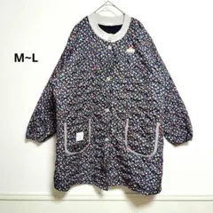 総柄 花柄 ネイビー ジャケット ML 秋 冬 カジュアル アウター 大きめ