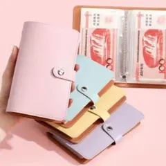 지폐 및 통장 홀더, 핑크, 대용량, 50P, 저축 파일, 투명 포켓
