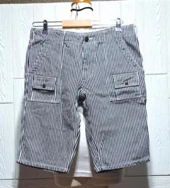 BackDrop バックドロップ ヒッコリーストライプ カーゴショーツ ワークのサムネイル