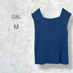 【GRL】　リブ　ノースリーブカットソー　タンクトップ　スクエアネック　重ね着のサムネイル
