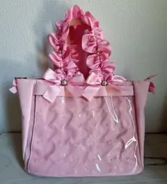 痛バ　A4 2WAY フリルトートバッグ ピンク